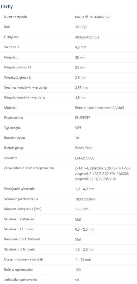 WKRĘT ŁEB WALCOWY RP-K-LK 4.8*25MM A2 WKRĘT ŁEB WALCOWY RP-K-LK 4.8*25MM A2