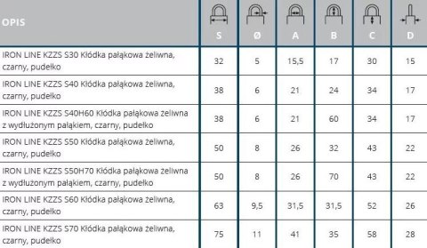 KŁÓDKA PAŁĄKOWA ŻELIWNA CZARNY IRON LINE KZZS S40H60 KŁÓDKA PAŁĄKOWA ŻELIWNA CZARNY IRON LINE KZZS S40H60
