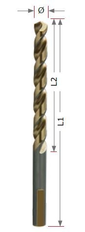 WIERTŁO TURBO DIN 338 GOLDEN BLACK HSS-G 3.00MM
