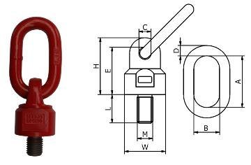 ŚRUBA Z UCHEM OBROTOWO UCHYLNYM WSI XL M20*120MM 2T ŚRUBA Z UCHEM OBROTOWO UCHYLNYM WSI XL M20*120MM 2T