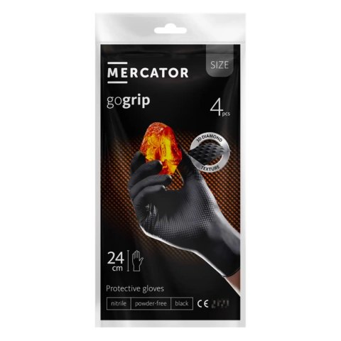 Rękawice nitrylowe czarne mercator gogrip black 4 szt. rozmiar s Rękawice nitrylowe czarne mercator gogrip black 4 szt. rozmiar s