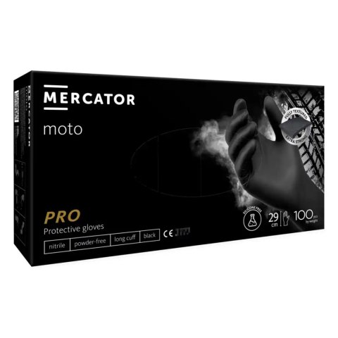 Rękawice nitrylowe mercator moto black rozmiar l 100szt. Rękawice nitrylowe mercator moto black rozmiar l 100szt.