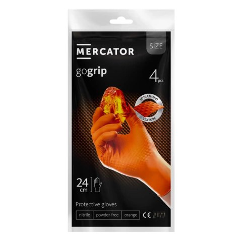 Rękawice nitrylowe mercator gogrip pomarańczowe 4 szt. rozmiar m Rękawice nitrylowe mercator gogrip pomarańczowe 4 szt. rozmiar m