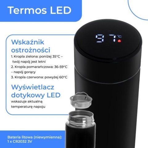 CR 4507bk Termos led 473ml czarny