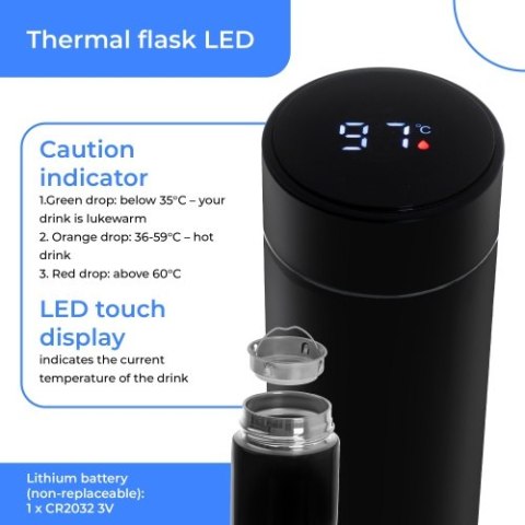 CR 4507bk Termos led 473ml czarny