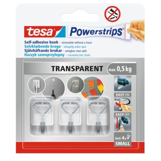 Haczyki samoprzylep.powerstrips 3 szt.druciane przezroczyste