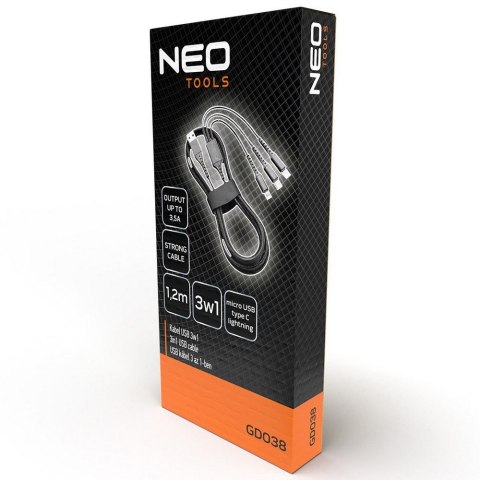 KABEL DO ŁADOWANIA 3W1 1.2M KABEL DO ŁADOWANIA 3W1 1.2M