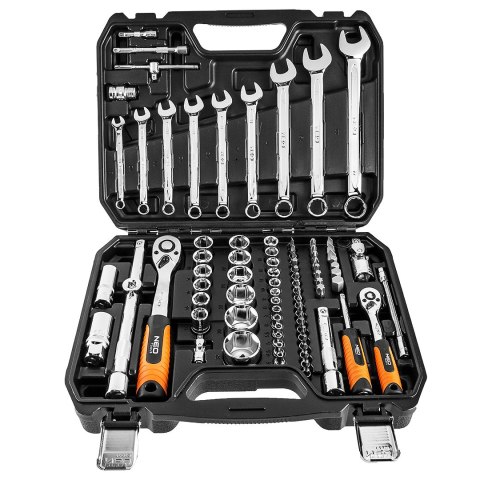 Klucze nasadowe 1/2", 1/4" , zestaw 82 szt., CrV Klucze nasadowe 1/2", 1/4" , zestaw 82 szt., CrV