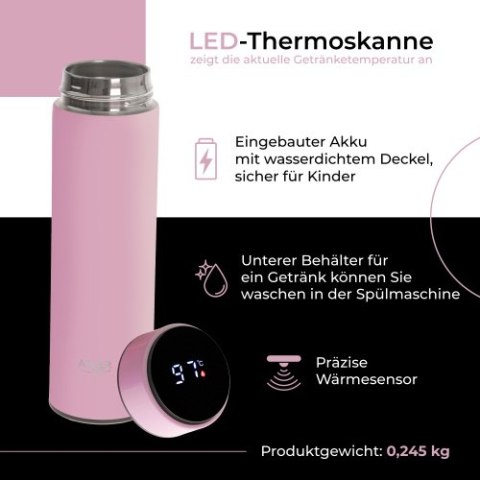 AD 4506 pink Termos led 473ml różowy