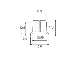8690# Gałka potencjometru n-1 oś 6mm biała 16mm