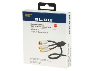 91-230# Rozgałęziacz rca:wtyk-2gniazda metal z przewodem 15cm