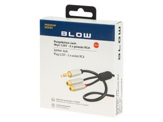91-240# Rozgałęźnik jack: wtyk 3,5st-2gniazdo rca z przewodem 15cm metal