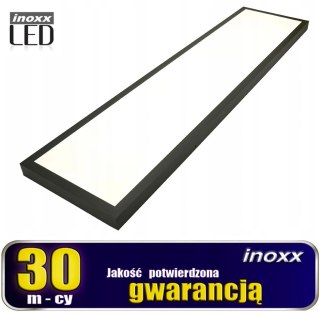 Panel led sufitowy 120x30 60w lampa slim kaseton 4000k neutralny + ramka natynkowa czarna