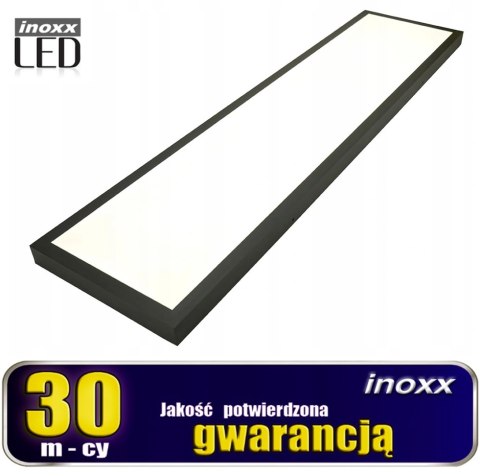 Panel led sufitowy 120x30 60w lampa slim kaseton 4000k neutralny + ramka natynkowa czarna Panel led sufitowy 120x30 60w lampa slim kaseton 4000k neutralny + ramka natynkowa czarna