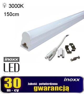 Świetlówka led liniowa t5 150cm 22w ciepła 3000k lampa natynkowa zintegrowana z oprawą