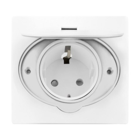 Hermetyczne gniazdo elektryczne, IP44, 1x2P+Z(Schuko), białe Hermetyczne gniazdo elektryczne, IP44, 1x2P+Z(Schuko), białe