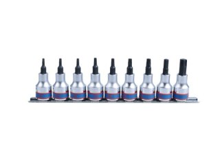 KPL.NASADEK TORX 3/8'' 9 CZĘŚCI T10-T50 SZYNA