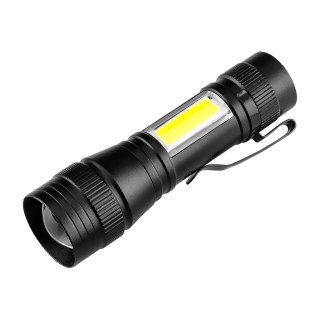 Latarka akumulatorowa XPE+COB 220lm, wielokrotność 12 szt.