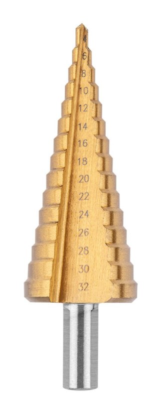 Wiertła stopniowe 4-12, 4-20, 4-32 mm, TiN, zestaw 3 szt.