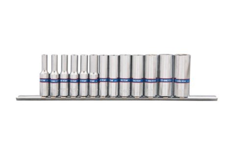 ZESTAW NASADEK 1/4'' DŁUGIE 4-14MM 6-KĄT 13CZ. SZYNA ZESTAW NASADEK 1/4'' DŁUGIE 4-14MM 6-KĄT 13CZ. SZYNA
