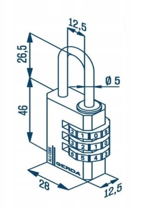 KŁÓDKA PAŁĄKOWA ALUMINIOWA SZYFROWA 3 DYSKI KAS S30 CZARNA KŁÓDKA PAŁĄKOWA ALUMINIOWA SZYFROWA 3 DYSKI KAS S30 CZARNA