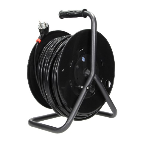 Przedłużacz bębnowy, 4 gniazda 2P+Z (schuko), kabel PVC H05VV-F 3x1,5mm?, długość - 50m, STAŁE GNIAZDA, termik, przesłony torów 