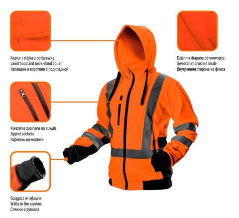 Bluza robocza ostrzegawcza, pomarańczowa, rozmiar M