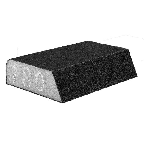 Gąbka ścierna 98 x 25 x 68 mm, K180, skośna Gąbka ścierna 98 x 25 x 68 mm, K180, skośna