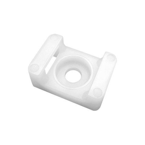 Uchwyt opaski kablowej, siodełkowy, przykręcany, 22x16 mm, otwór montażowy 6,8mm, biały, 100 sztuk Uchwyt opaski kablowej, siodełkowy, przykręcany, 22x16 mm, otwór montażowy 6,8mm, biały, 100 sztuk