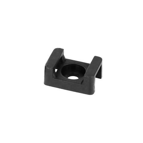 Uchwyt opaski kablowej, siodełkowy, przykręcany, 22x16 mm, otwór montażowy 6,8mm, czarny, 100 sztuk Uchwyt opaski kablowej, siodełkowy, przykręcany, 22x16 mm, otwór montażowy 6,8mm, czarny, 100 sztuk