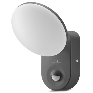 Lampa LED z czujnikiem PIR Maclean, ścienna, z czujnikiem PIR, PC+ALU, 15W, 1100lm, IP65, Neutral White 4000K, szara, MCE367