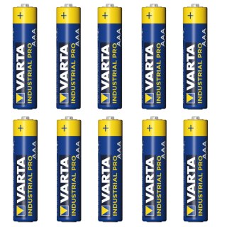 10x bateria R-03 LR03 AAA alkaliczne Varta Industrial