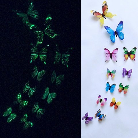 AG683D Motyle fluorescencyjne 12szt mix AG683D Motyle fluorescencyjne 12szt mix