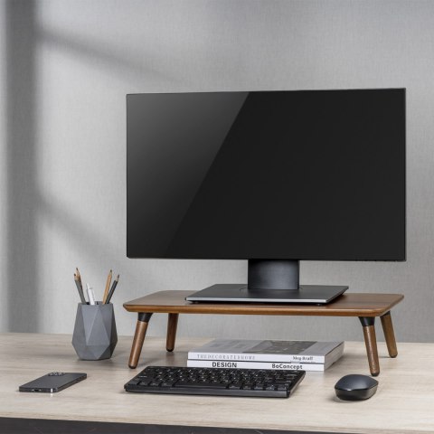 Drewniana podstawka pod monitor / laptop Maclean, (500x240x120mm), kolor czarny orzech, max. 20kg, MC-930 Drewniana podstawka pod monitor / laptop Maclean, (500x240x120mm), kolor czarny orzech, max. 20kg, MC-930