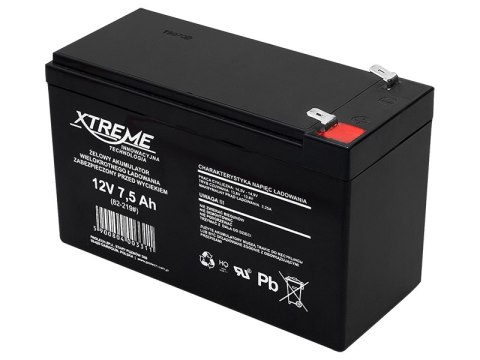 82-219# Akumulator żelowy 12v 7.5ah xtreme 150x100x65_6,5 82-219# Akumulator żelowy 12v 7.5ah xtreme 150x100x65_6,5