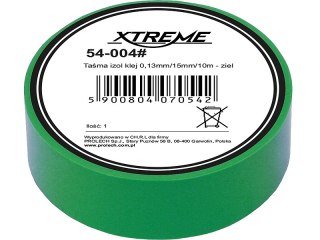 54-004# Taśma izolacyjna klejąca 0,13mm/15mm/10m - zielona