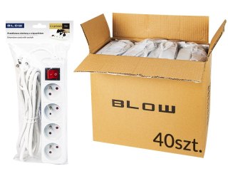98-535# Przedłużacz sieciowy pr-470wsp 4-gniazda z uziemieniem+wyłącznik 3m biały 3x1,5mm opakowanie