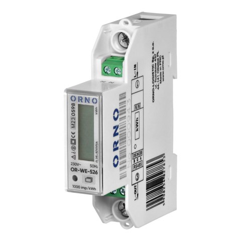 1-fazowy licznik energii elektrycznej 100A, wielotaryfowy, port RS-485, MID, 1 moduł, DIN TH-35mm, PV 1-fazowy licznik energii elektrycznej 100A, wielotaryfowy, port RS-485, MID, 1 moduł, DIN TH-35mm, PV