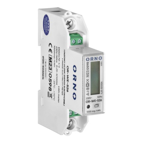 1-fazowy licznik energii elektrycznej 100A, wielotaryfowy, port RS-485, MID, 1 moduł, DIN TH-35mm, PV 1-fazowy licznik energii elektrycznej 100A, wielotaryfowy, port RS-485, MID, 1 moduł, DIN TH-35mm, PV