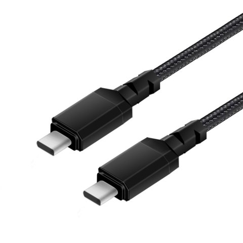 Kabel 2 x USB-C 15W Maclean, wspierający QC 3.0, przesył danych, 3A, czarny, dł. 2m, MCE494